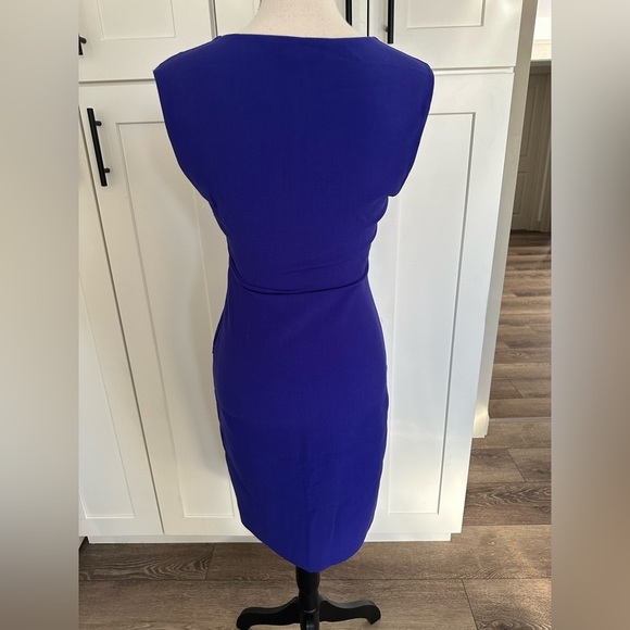 Diane Von Furstenberg purple Megan Dress Bodycon slit  spring v-neck SZ 0 - Picture 5 of 6